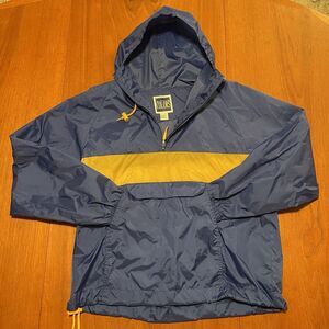 Vintage 90s Flying Colors Pockets Windbreaker Jacket Adult M Nylon Pullover Hood
